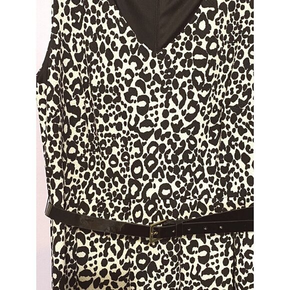 Sandra Darren Fit & Flare Dress Women's Size 12 Black & White Animal Print NWT - Picture 2 of 11